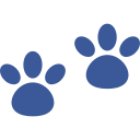 Two blue paw prints side by side.